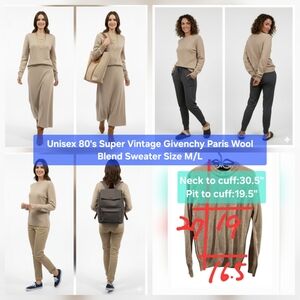 Unisex 80's Super Vintage Givenchy Paris Wool Blend Sweater Size M/L